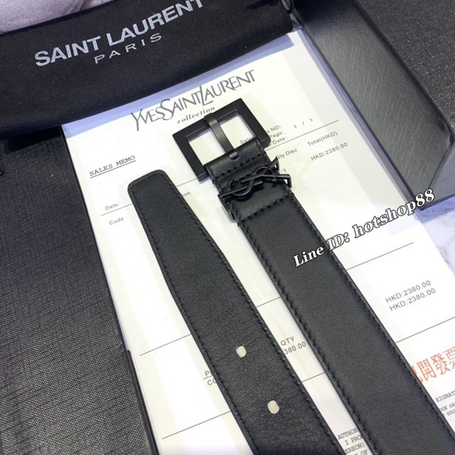 Saint Laurent女士皮帶 聖羅蘭金扣小牛皮腰帶  jjp1758